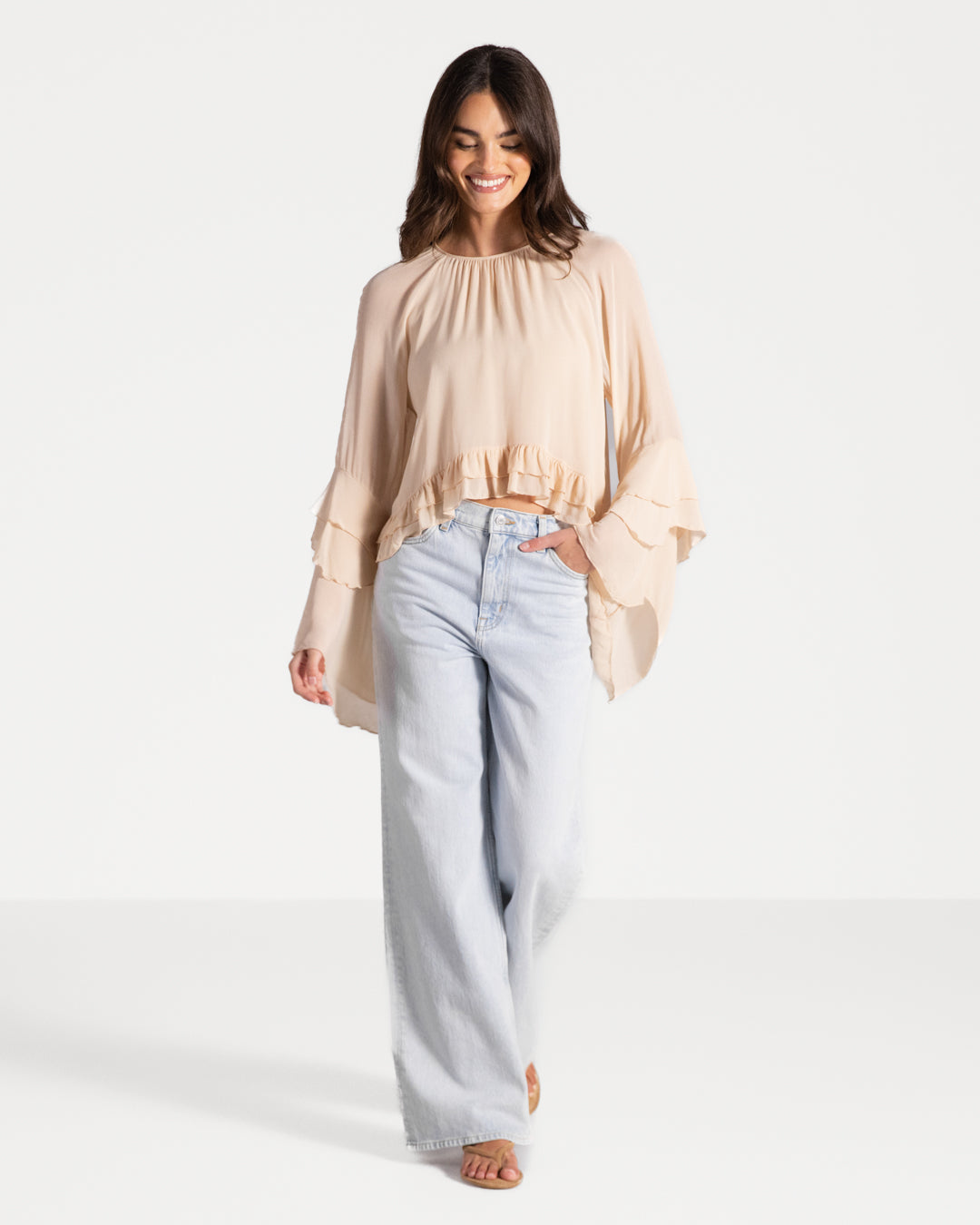 Blair Ruffle Blouse | Cream