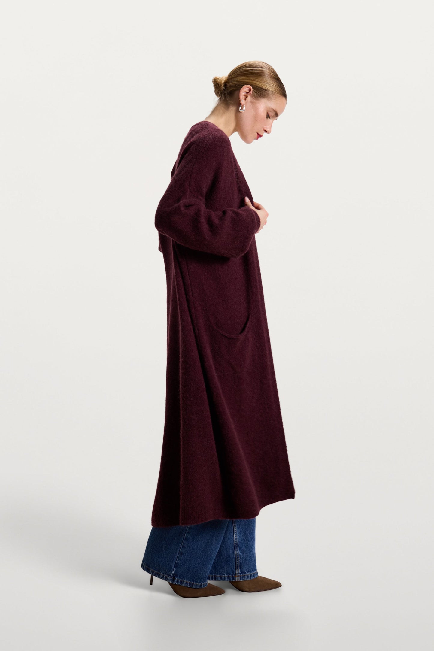Yasmin Open Cardigan | Amethyst Plum | Alpaca Blend