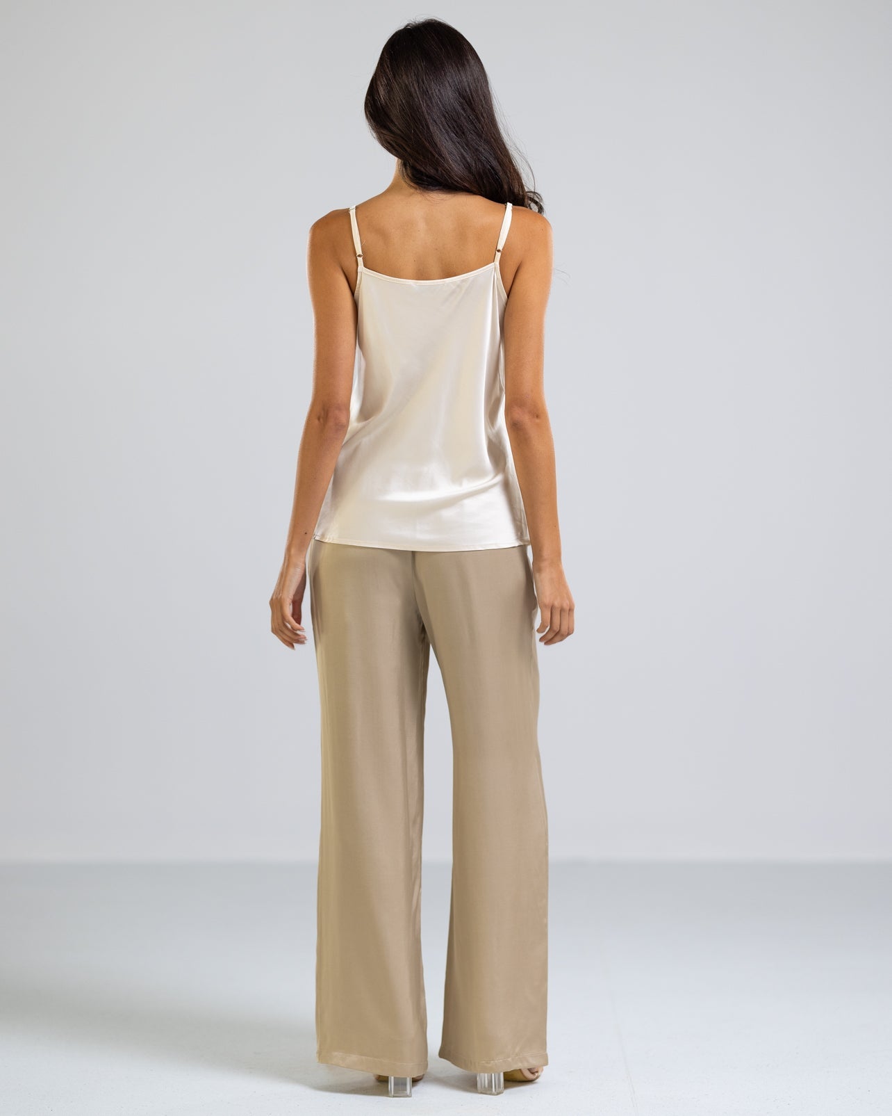 Bianca Satin Trousers | Beige