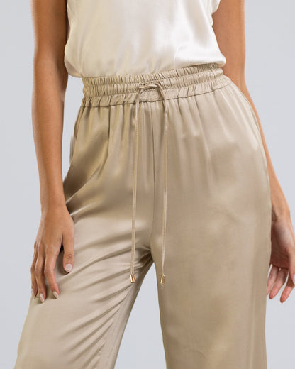 Bianca Satin Trousers | Beige