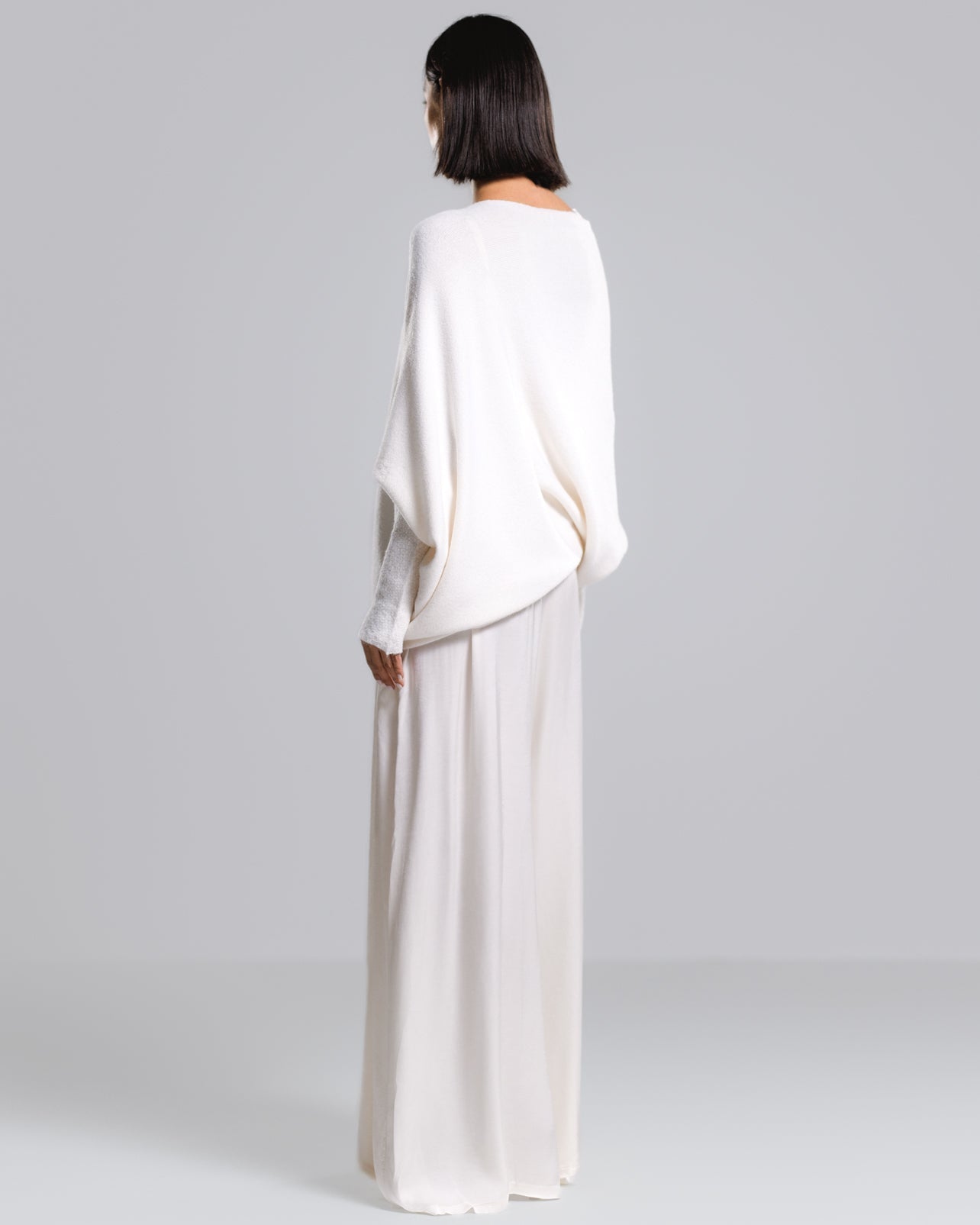 Asymmetric Draped | Ivory | Seamless Knit