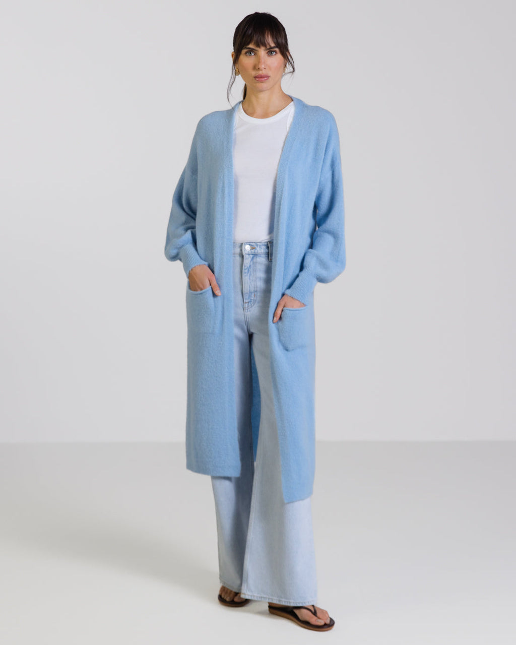Yasmin Open Cardigan | Light Blue | Alpaca Blend