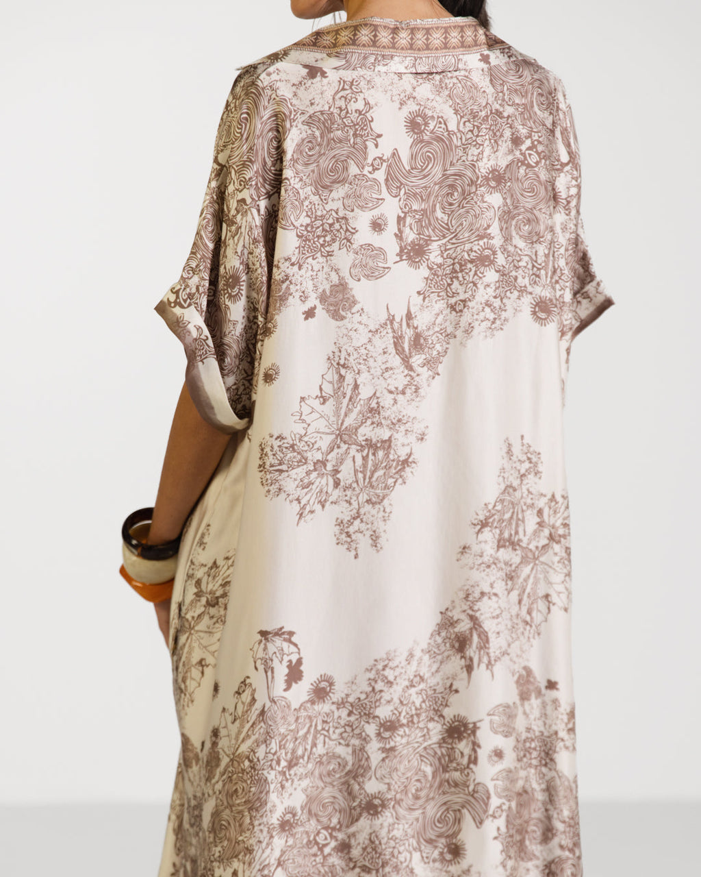 Ottilie Silk Kaftan Dress | Beige