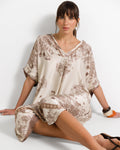 Ottilie Silk Kaftan Dress | Beige