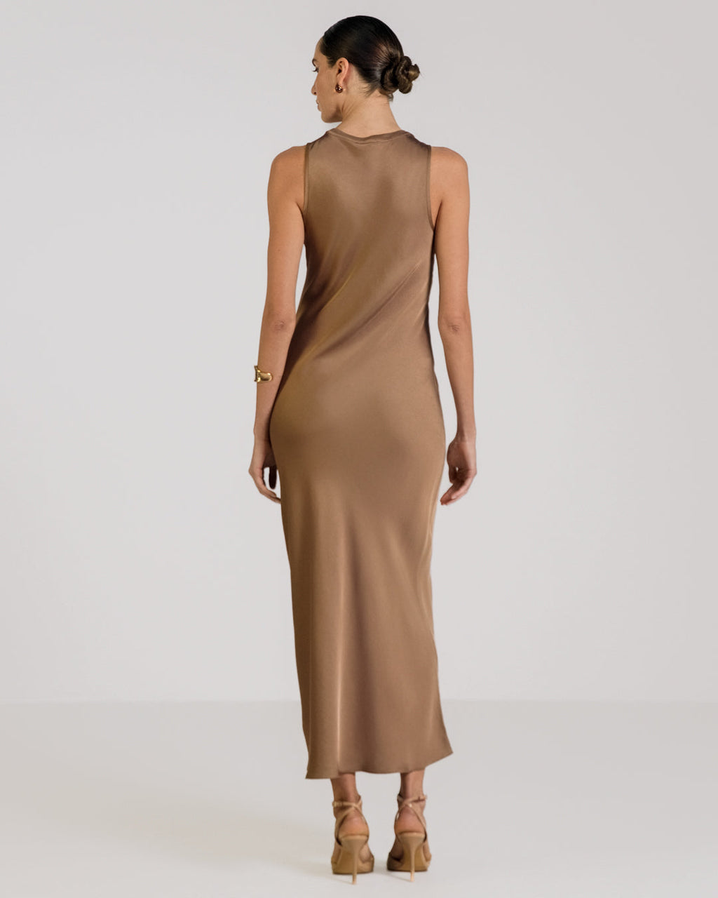 Sabrina Sleeveless Satin Dress | Maple
