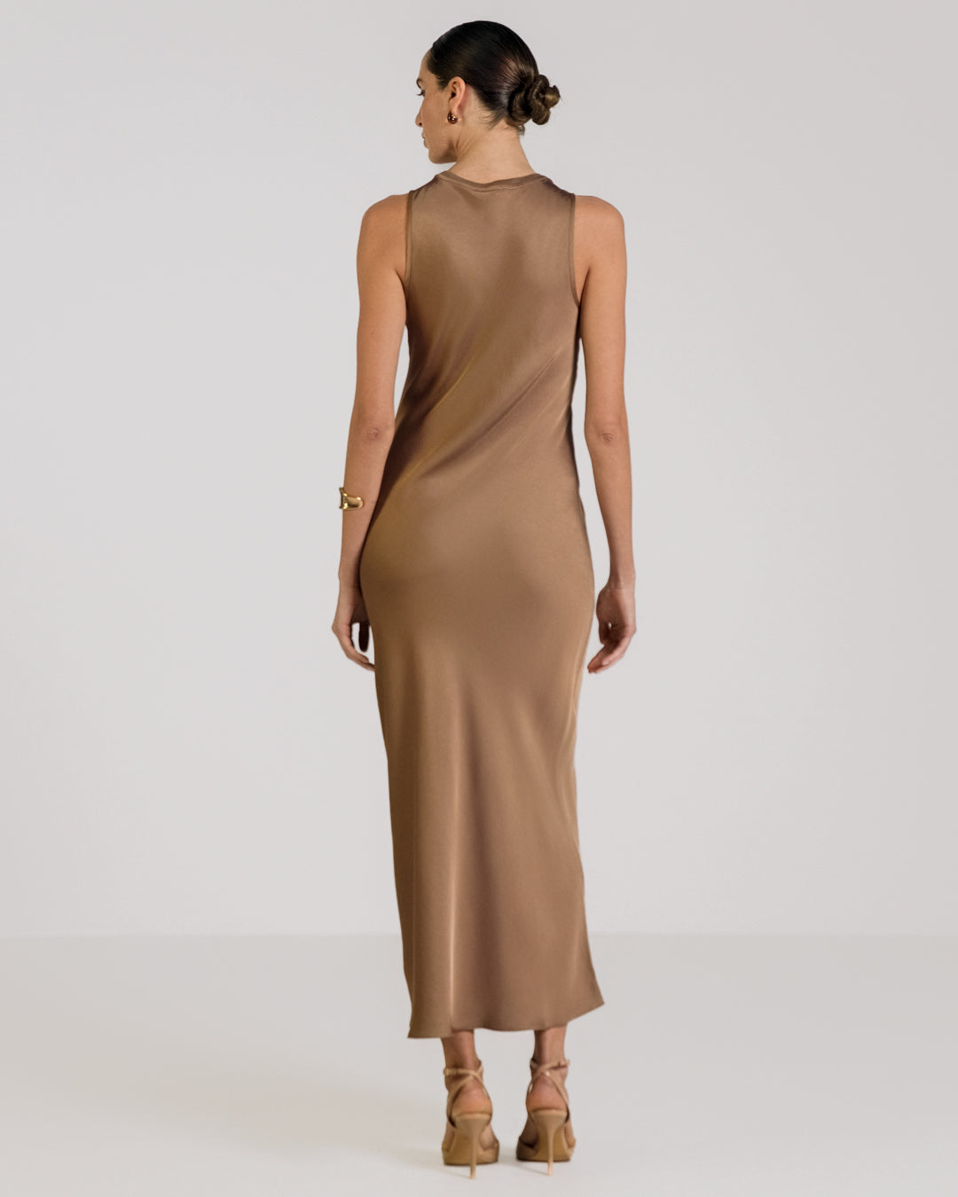 Sabrina Sleeveless Satin Dress | Maple