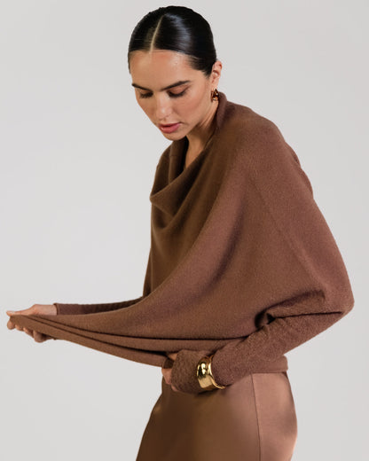 Asymmetric Draped | Maple | Seamless Knit