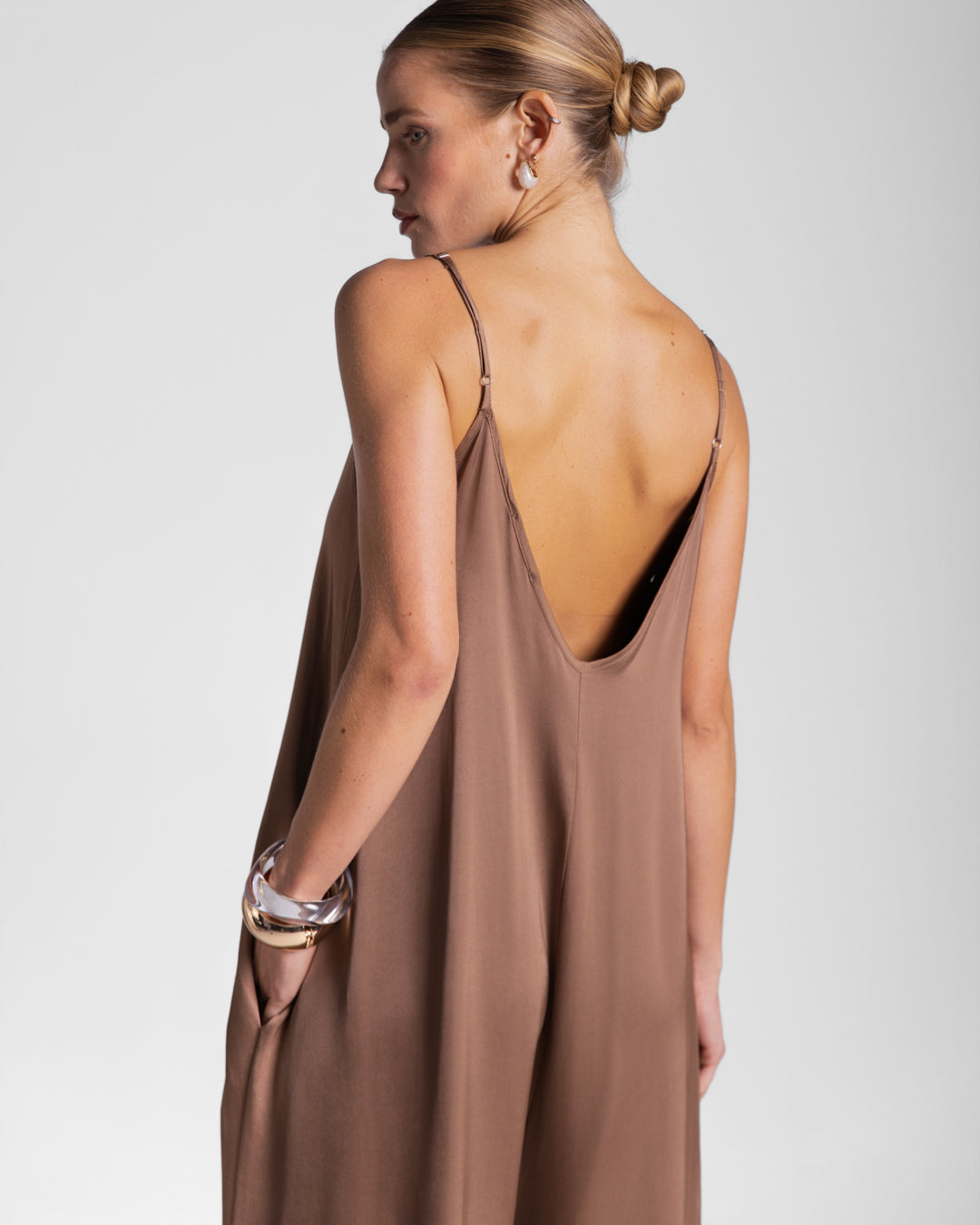 Audrey Satin Jumpsuit | Maple