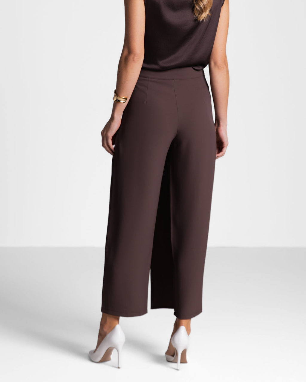 Ophelia Asymmetric Wrap Trousers | Espresso Brown