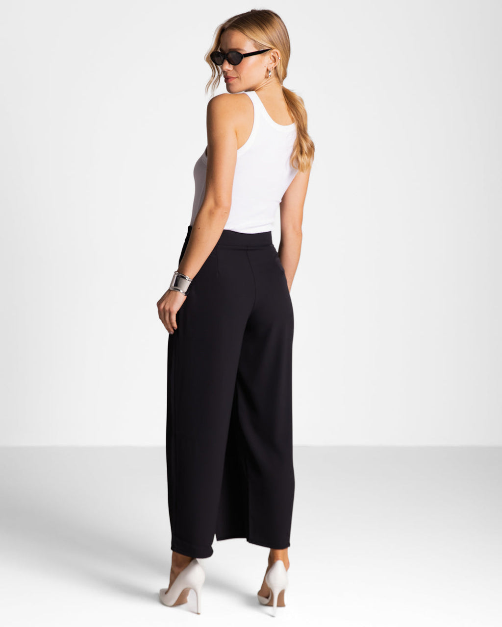 Ophelia Asymmetric Wrap Trousers | Black