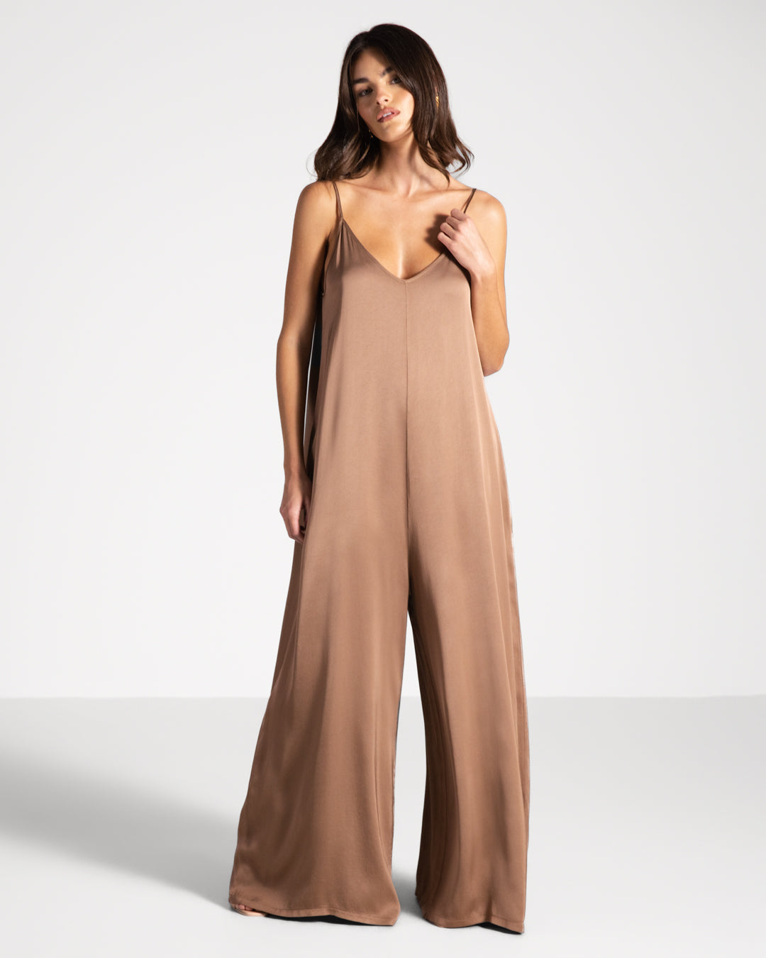 Audrey Satin Jumpsuit | Maple
