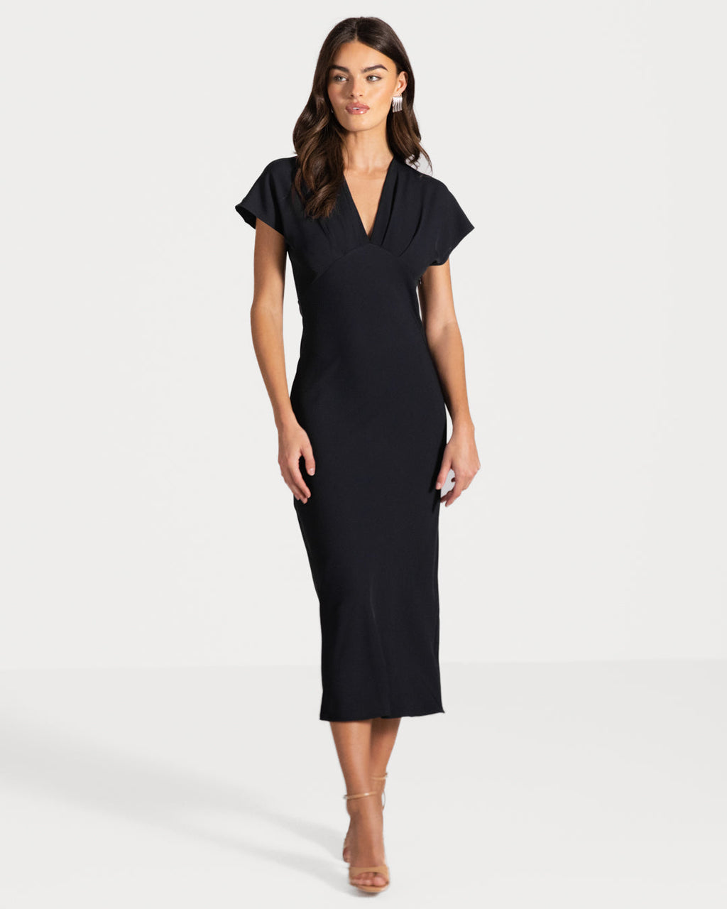Juliette V Neck Dress | Navy