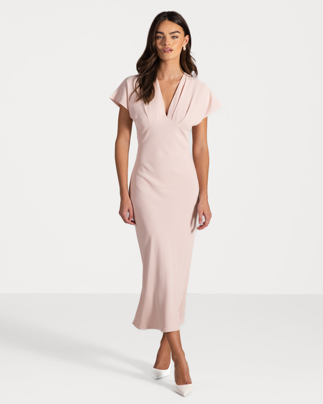 Juliette V Neck Dress | Dusty Pink