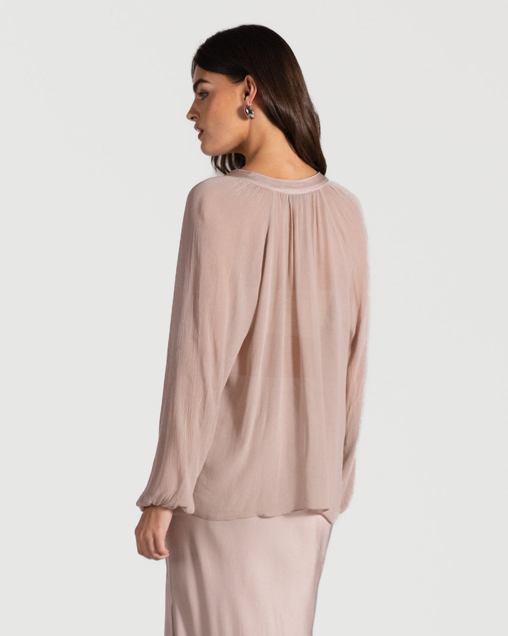 Jade Sheer Top | Dusty Pink