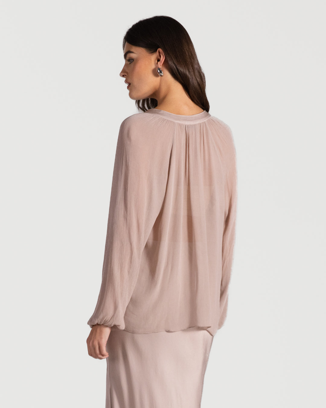 Jade Sheer Top | Dusty Pink