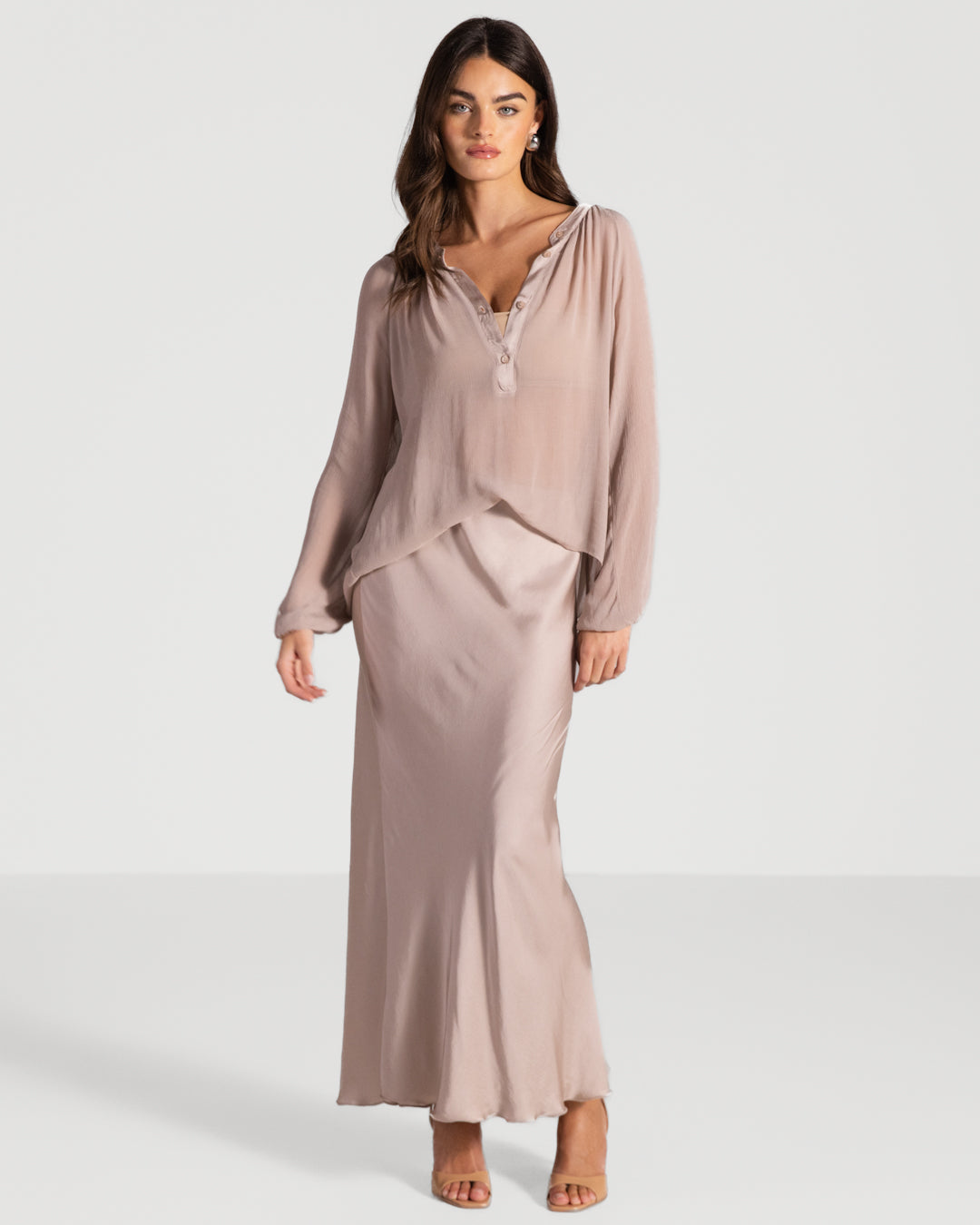 Jade Sheer Top | Dusty Pink