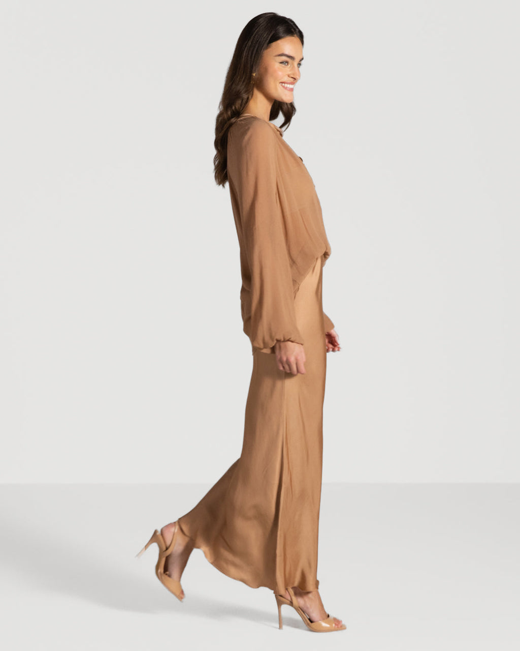 Rosalind Satin Skirt | Tan