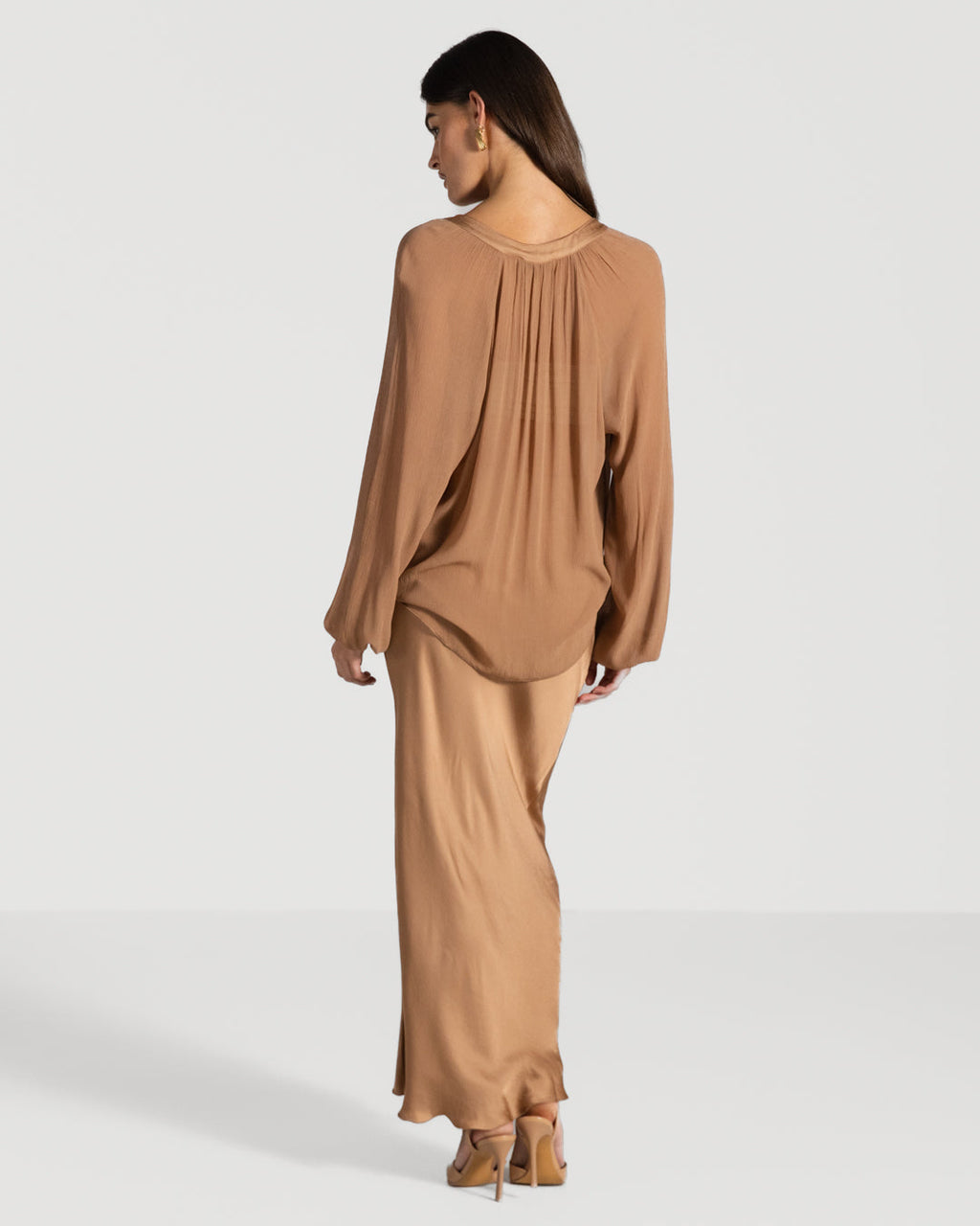 Rosalind Satin Skirt | Tan