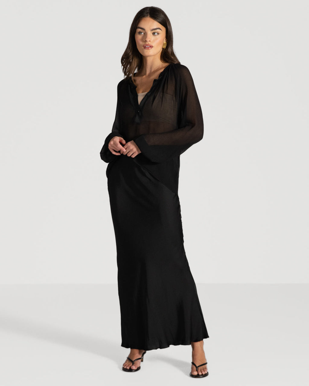 Rosalind Satin Skirt | Black