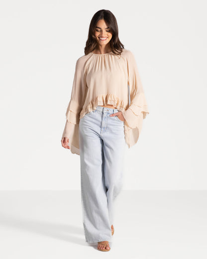 Blair Ruffle Blouse | Cream