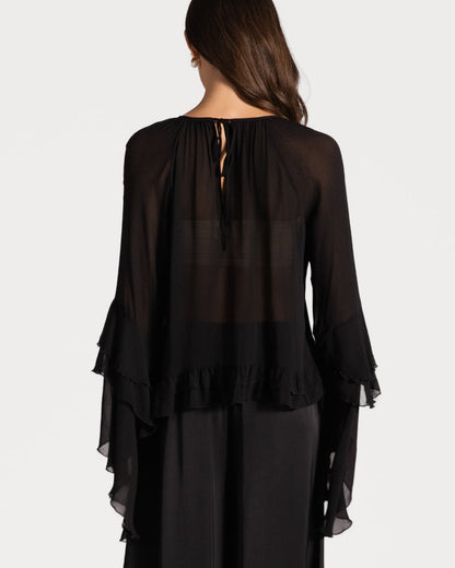 Blair Ruffle Blouse | Black