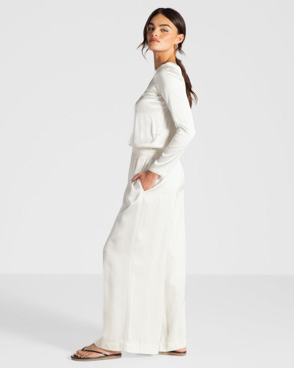 Matilda Satin Long Sleeve | Ivory