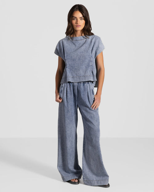 Brooke Elastic Waist Jeans | Denim Blue