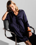 Rhea Satin Shirt | Navy
