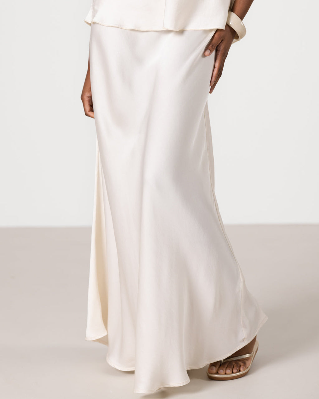 Lexi Satin Maxi Skirt | Ivory