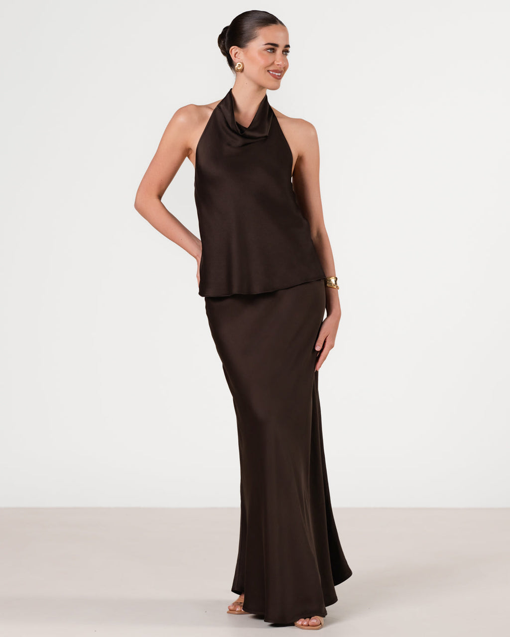 Carmen Backless Halterneck Top | Cocoa Soleil