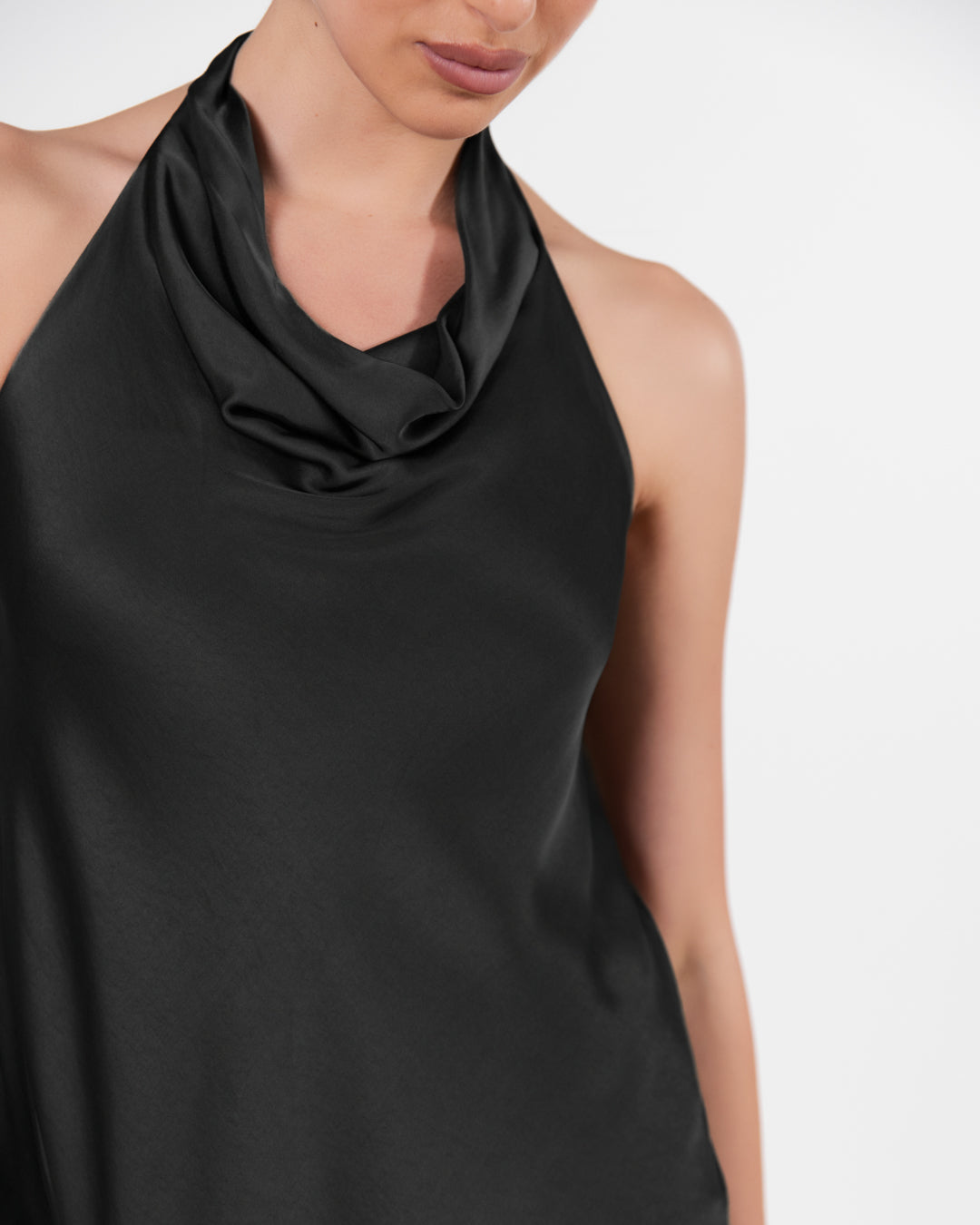 Carmen Backless Halterneck Top | Black