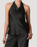 Carmen Backless Halterneck Top | Black