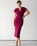 Juliette V Neck Dress | Burgundy