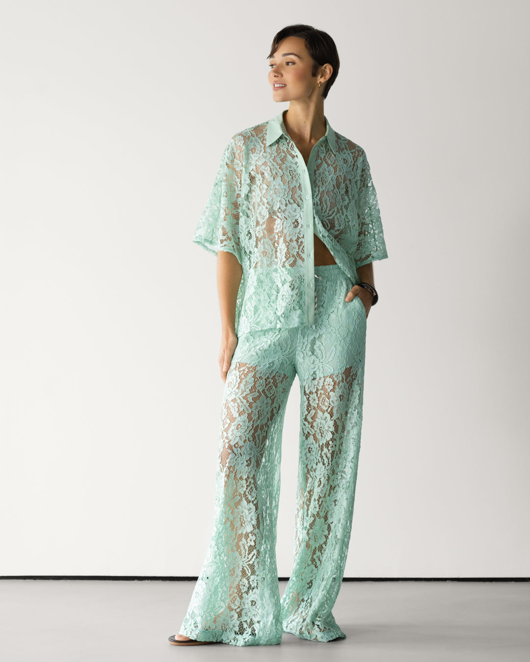 Roxie Lace Trousers | Mint