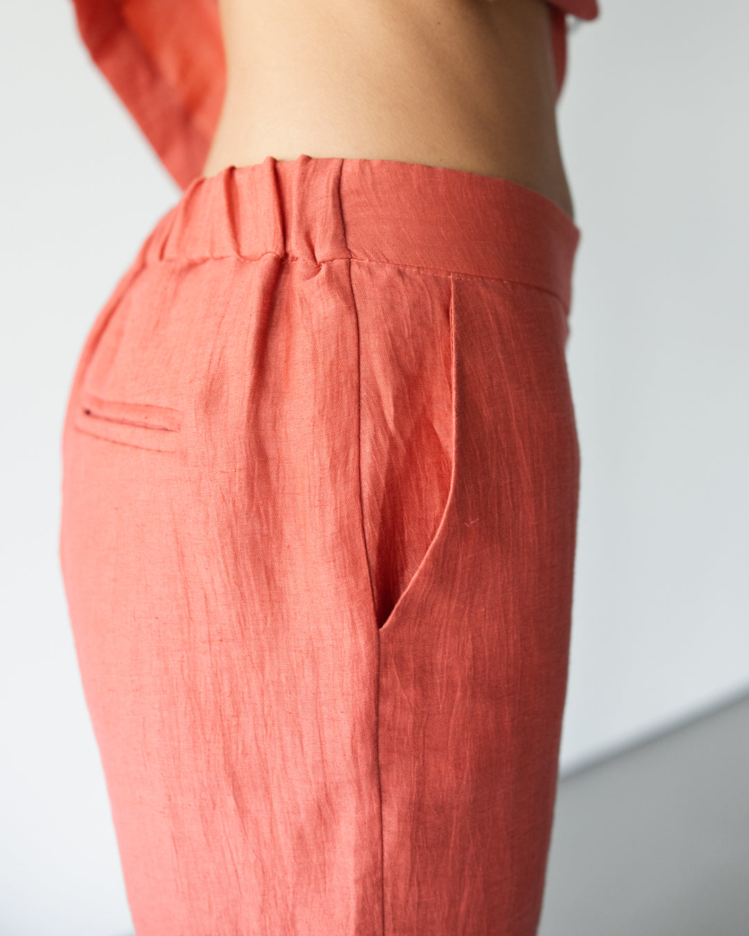 Maris Elastic Waist Trousers | Coral