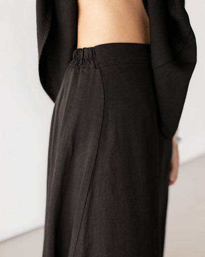 Willa Elastic Waist Skirt | Black