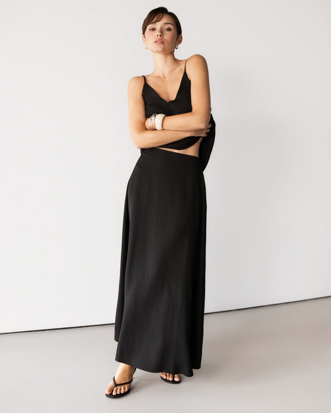 Willa Elastic Waist Skirt | Black