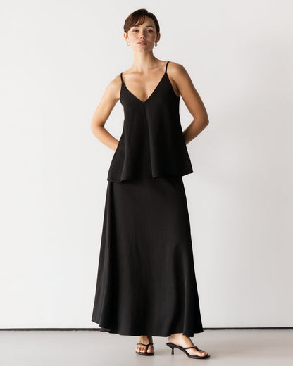 Willa Elastic Waist Skirt | Black