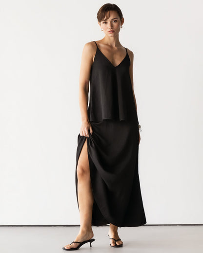 Willa Elastic Waist Skirt | Black