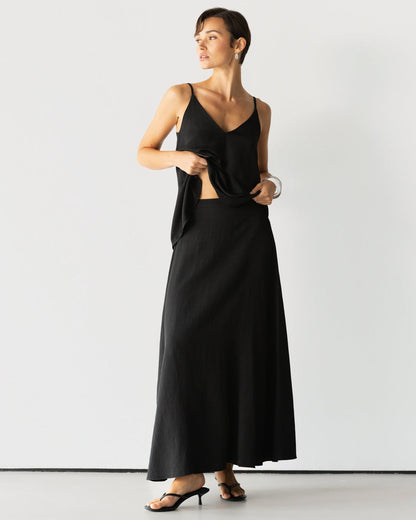 Willa Elastic Waist Skirt | Black