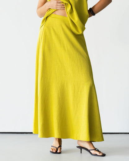 Willa Elastic Waist Skirt | Lime