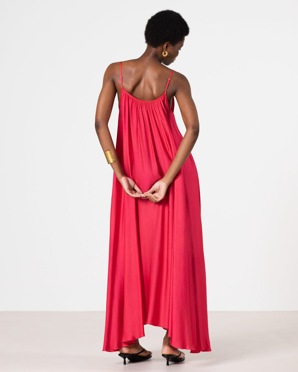 Nyra Slip Satin Maxi Dress | Raspberry