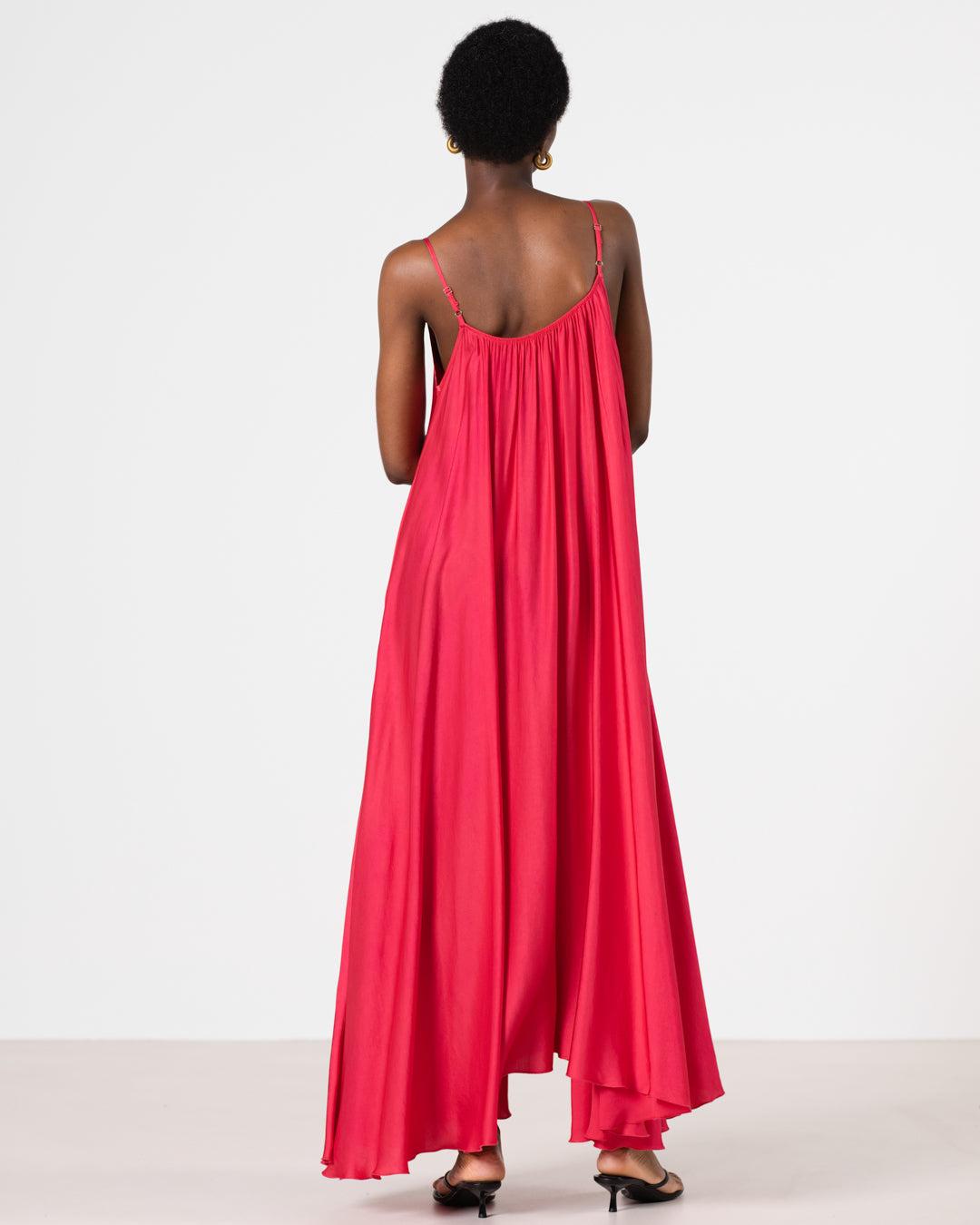 Nyra Slip Satin Maxi Dress | Raspberry