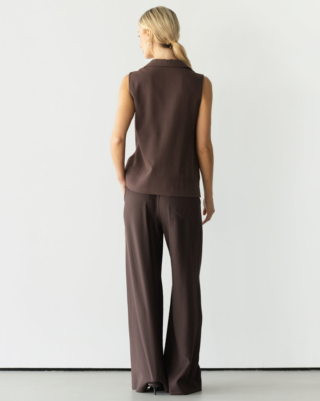 Sylvia Vest Top | Espresso Brown