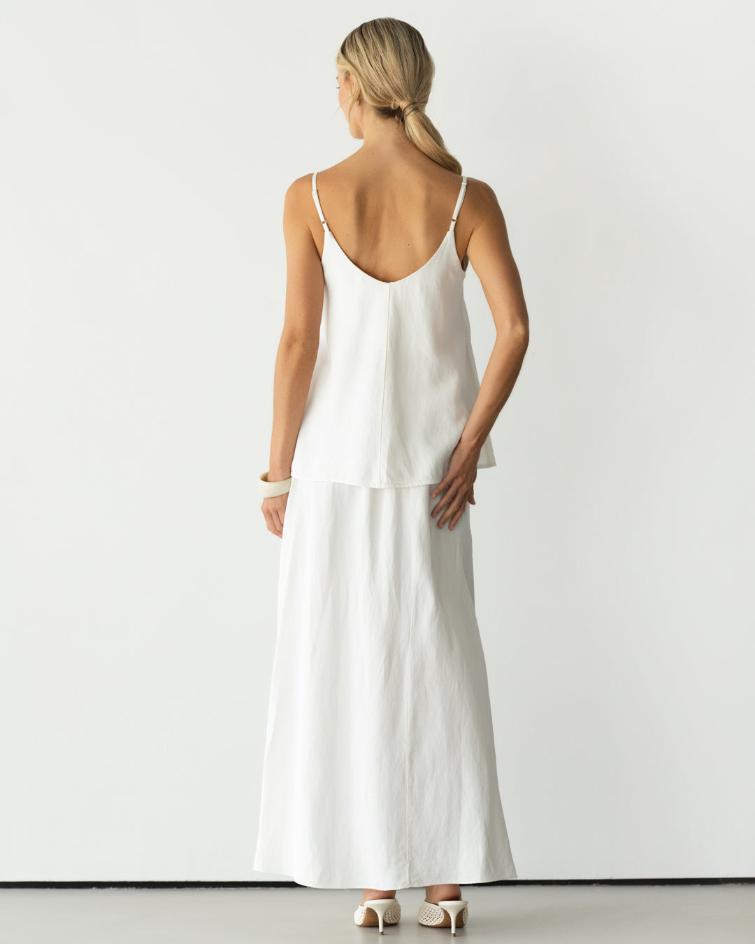 Willa Elastic Waist Skirt | White