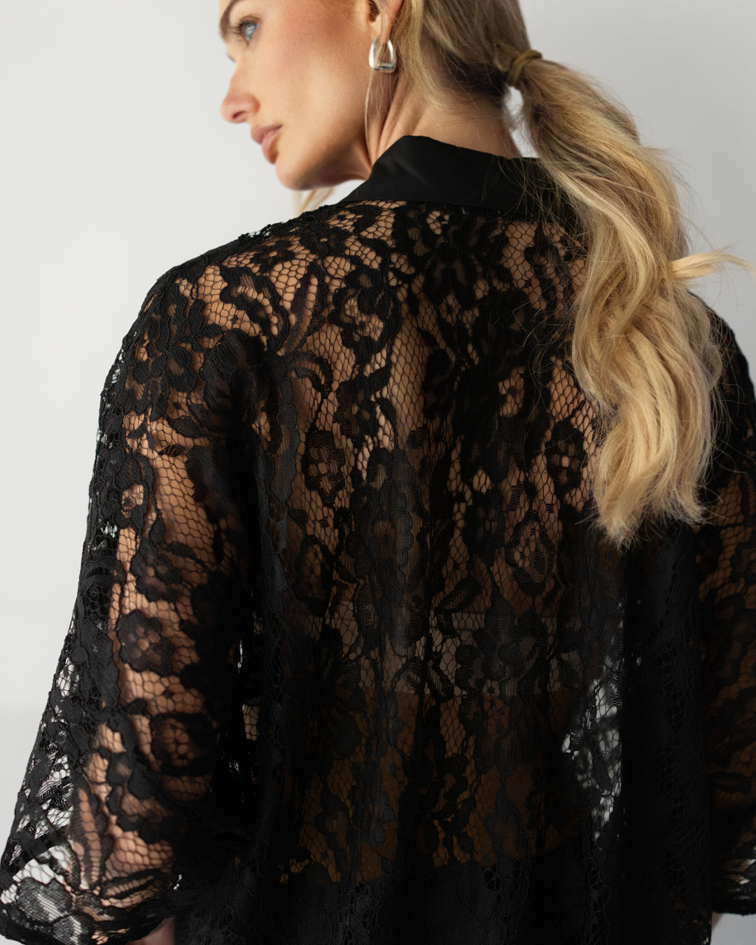Roxie Lace Shirt | Black