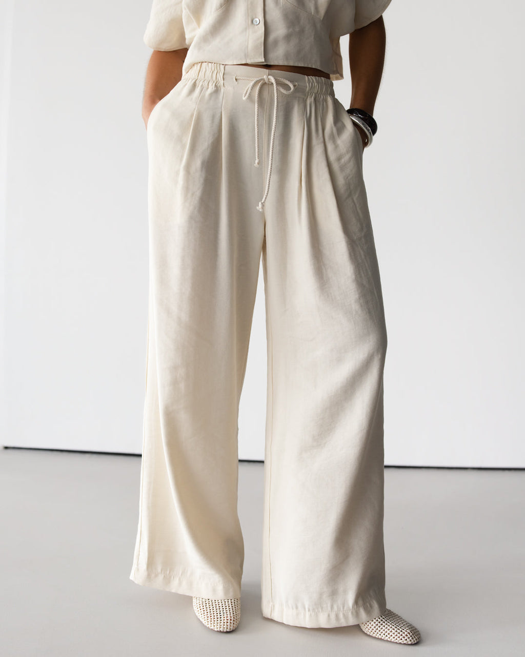 Serena Drawstring Trousers | Ivory