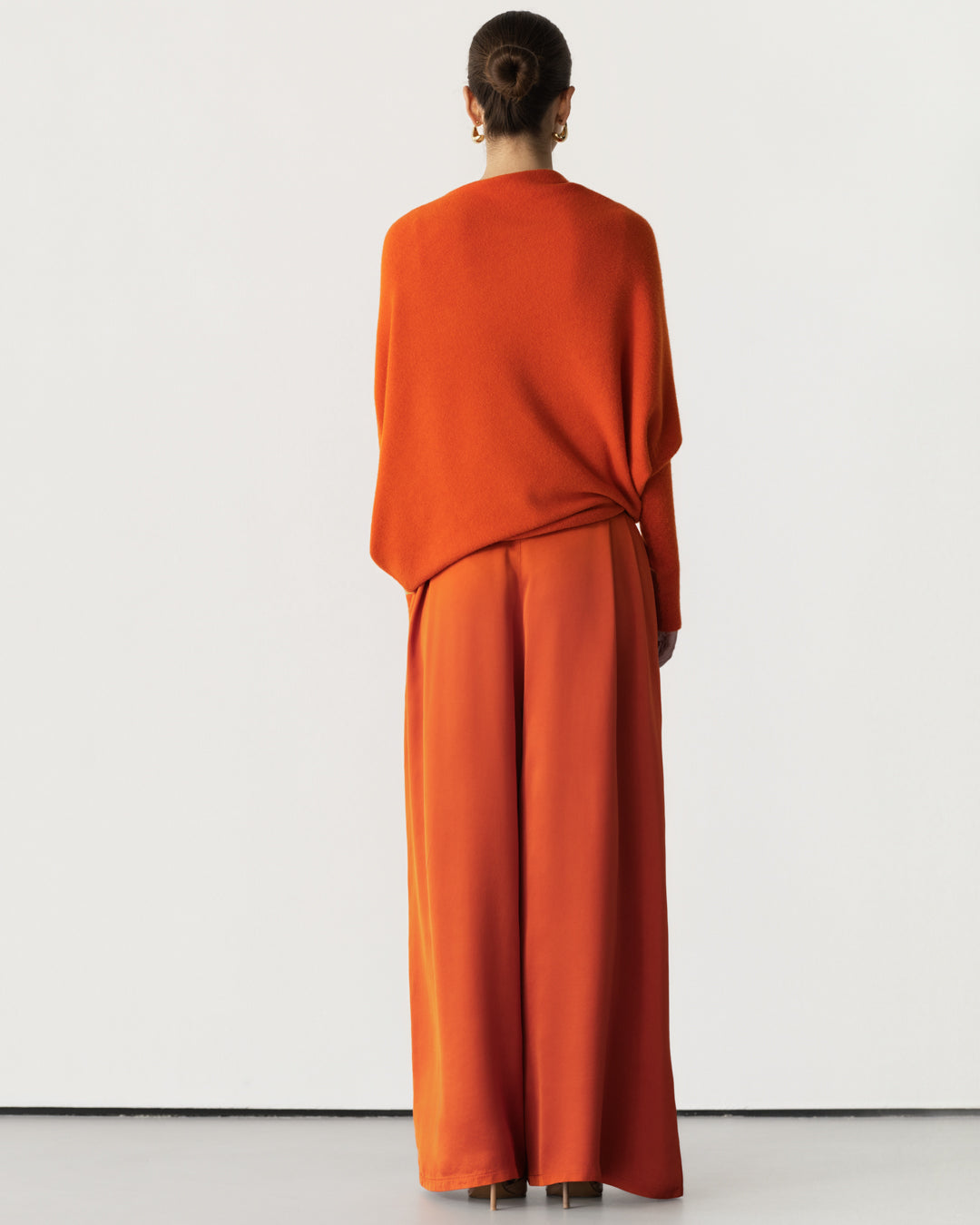 Asymmetric Draped | Burnt Orange | Seamless Knit