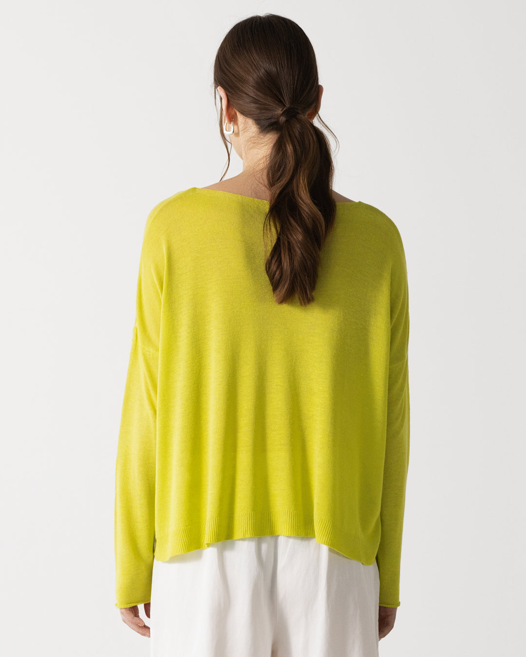 Amelie Lightweight Linen Top | Lime