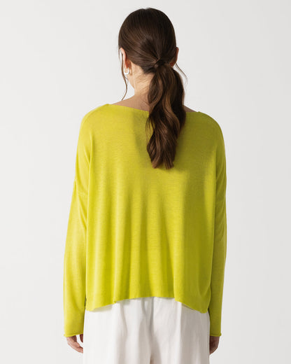 Amelie Lightweight Linen Top | Lime